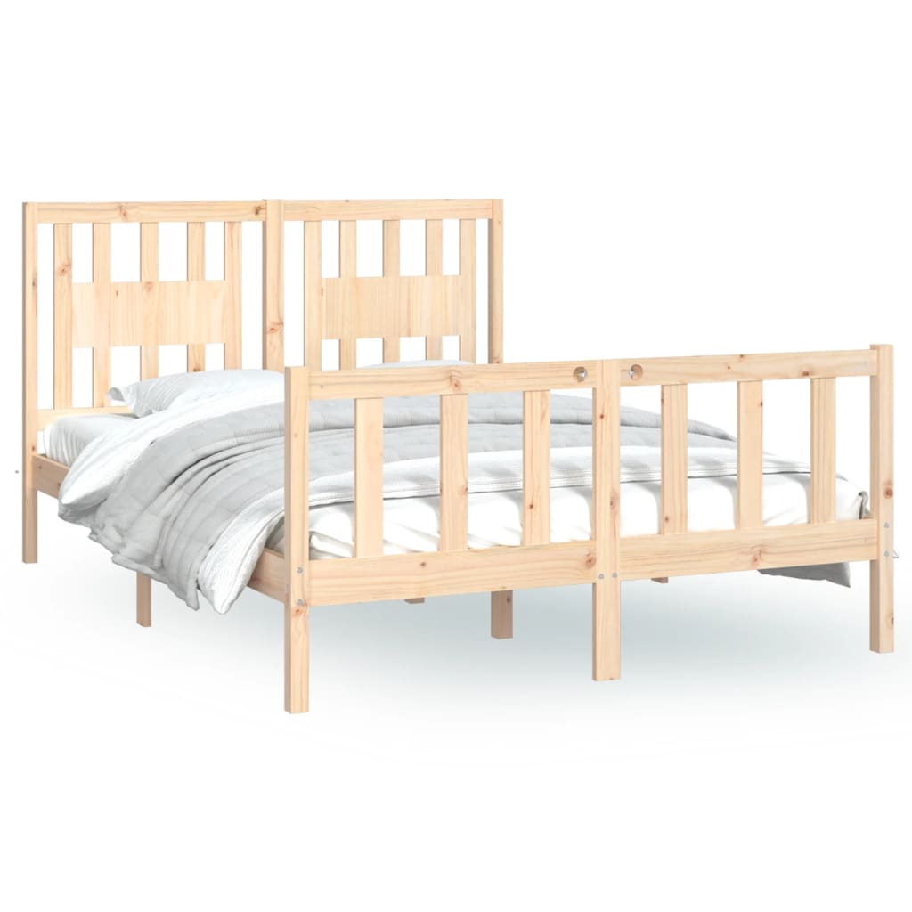 Bed Frame without Mattress Solid Wood Pine 120x200 cm