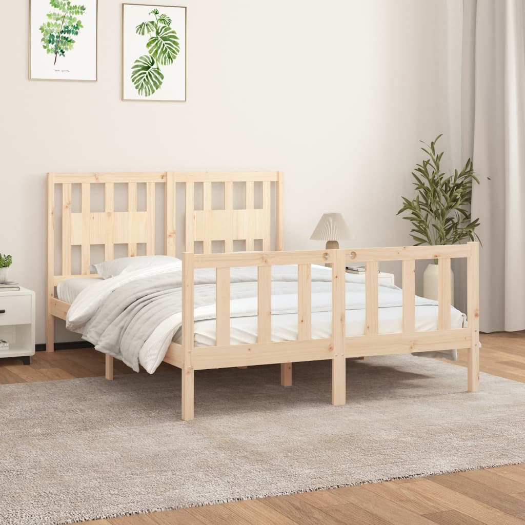 Bed Frame without Mattress Solid Wood Pine 120x200 cm