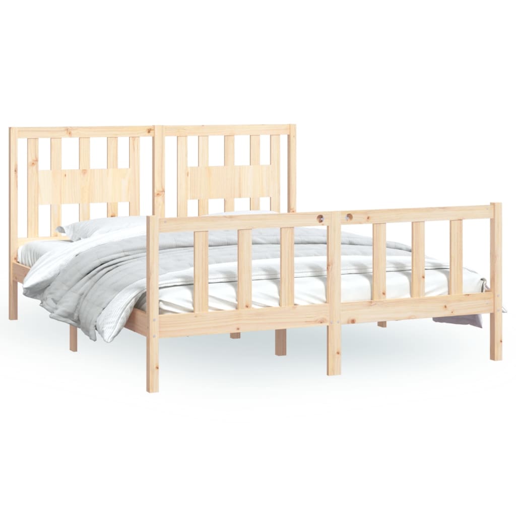 Bed Frame without Mattress Solid Wood Pine 160x200 cm