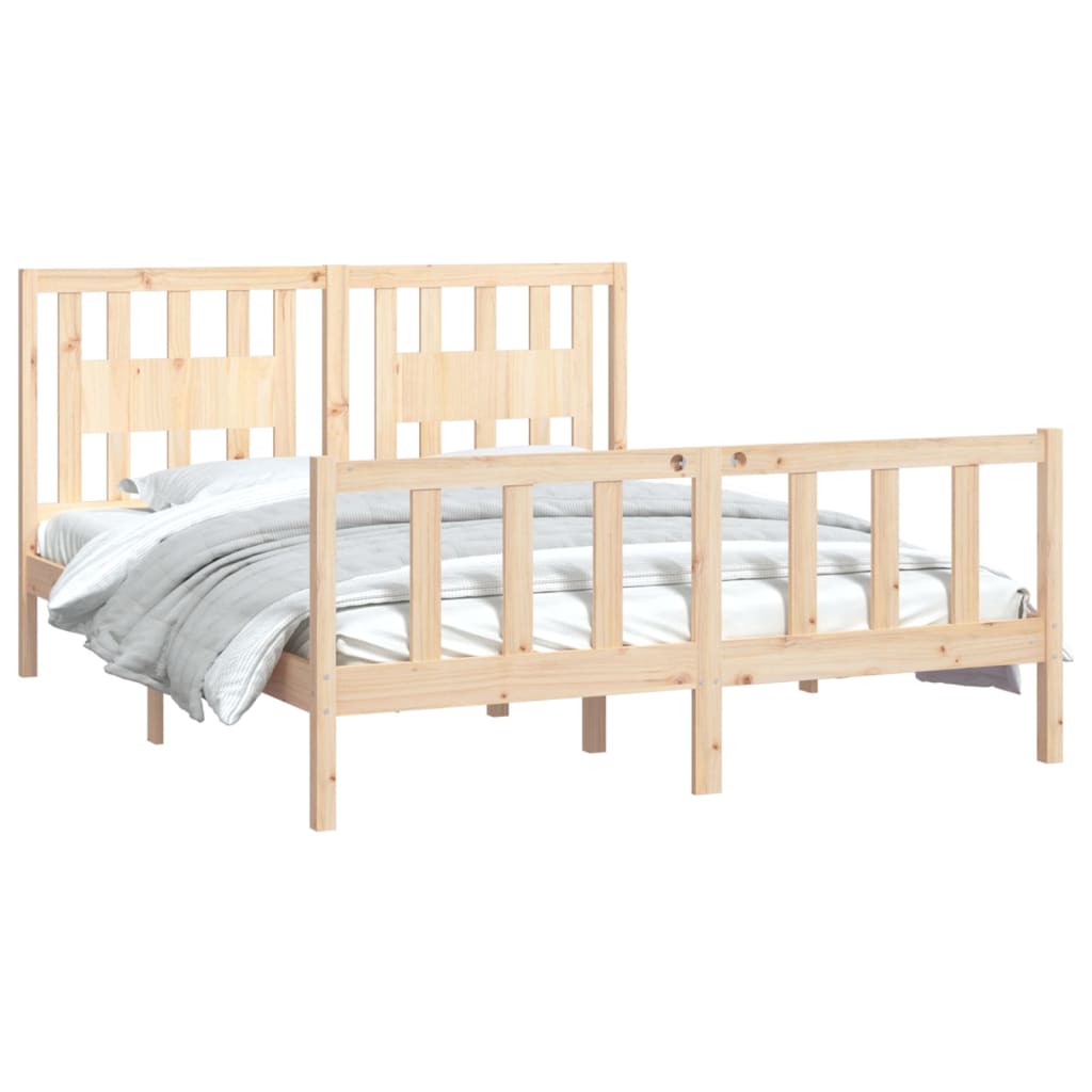 Bed Frame without Mattress Solid Wood Pine 160x200 cm