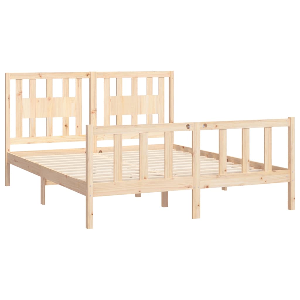 Bed Frame without Mattress Solid Wood Pine 160x200 cm
