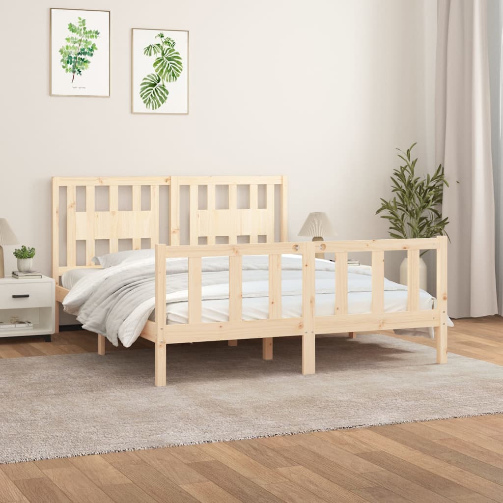 Bed Frame without Mattress Solid Wood Pine 160x200 cm