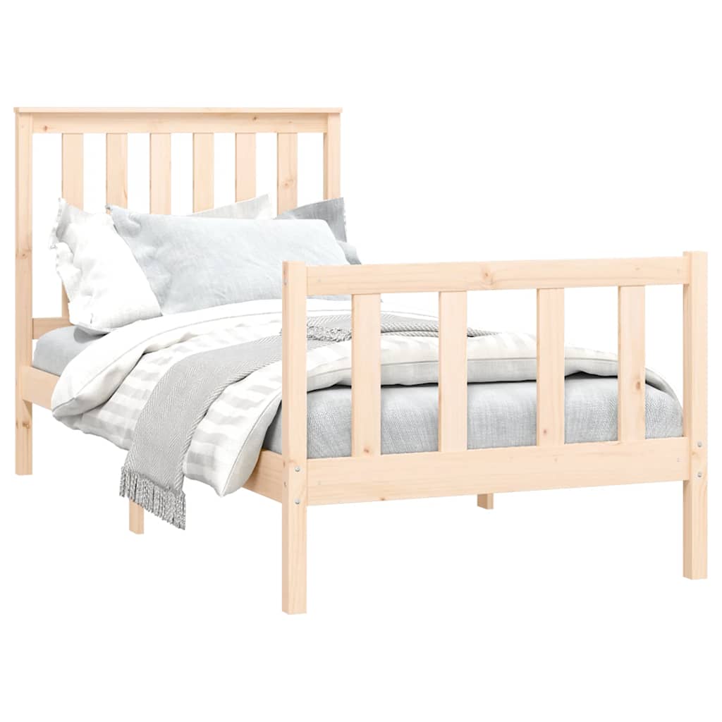 Bed Frame without Mattress 100x200 cm Solid Wood Pine