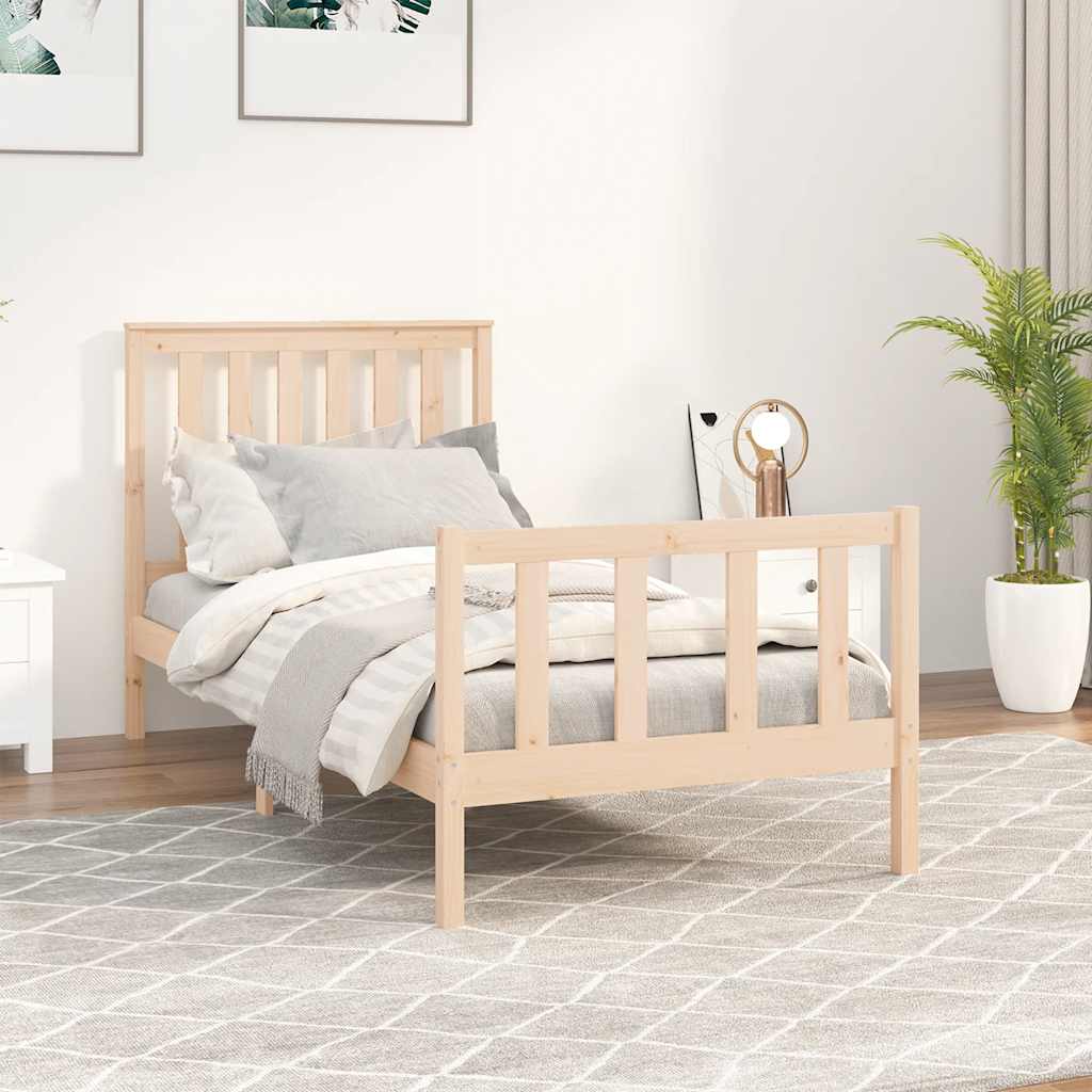 Bed Frame without Mattress 100x200 cm Solid Wood Pine