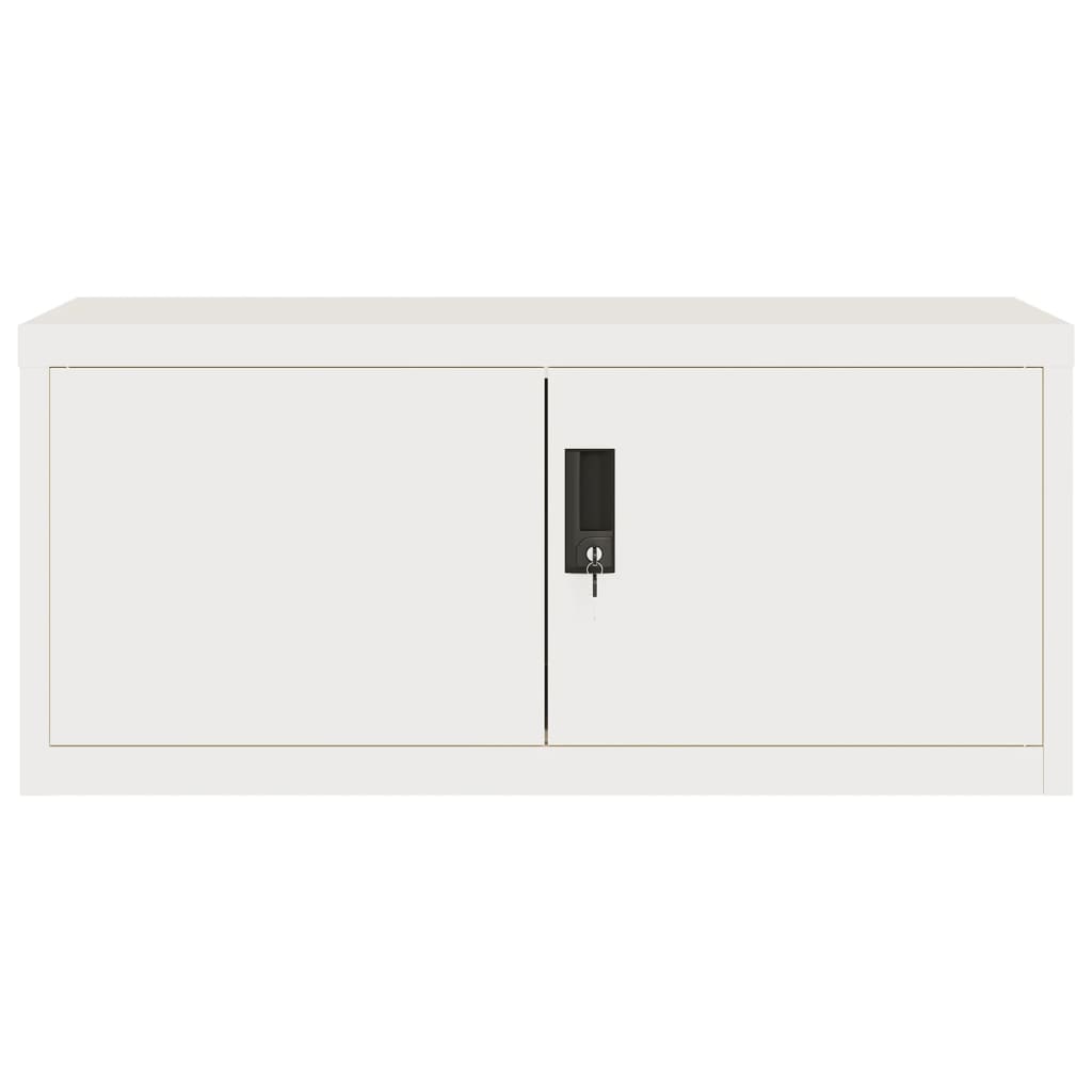 File Cabinet White 90x40x130 cm Steel