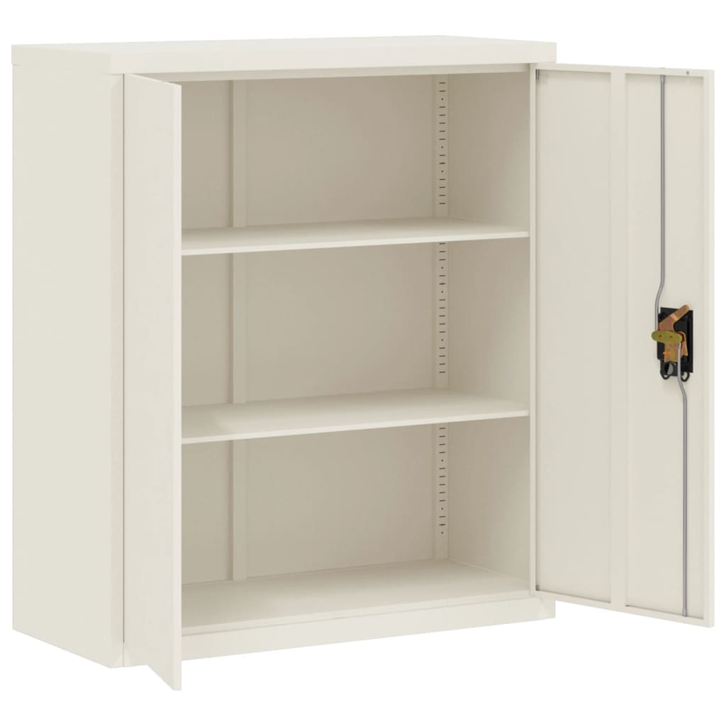 File Cabinet White 90x40x145 cm Steel