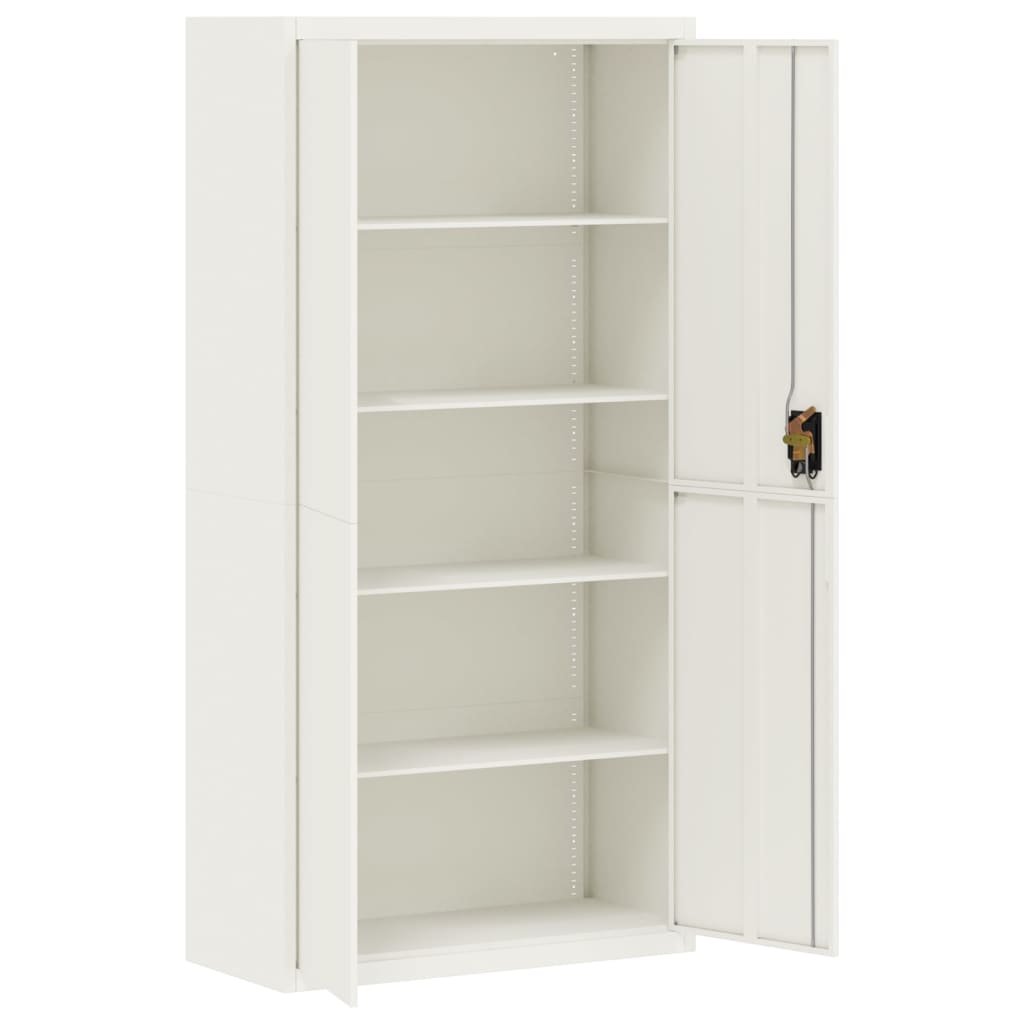 File Cabinet White 90x40x220 cm Steel