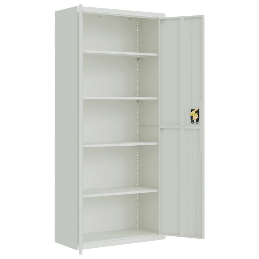 File Cabinet Light Grey 90x40x240 cm Steel
