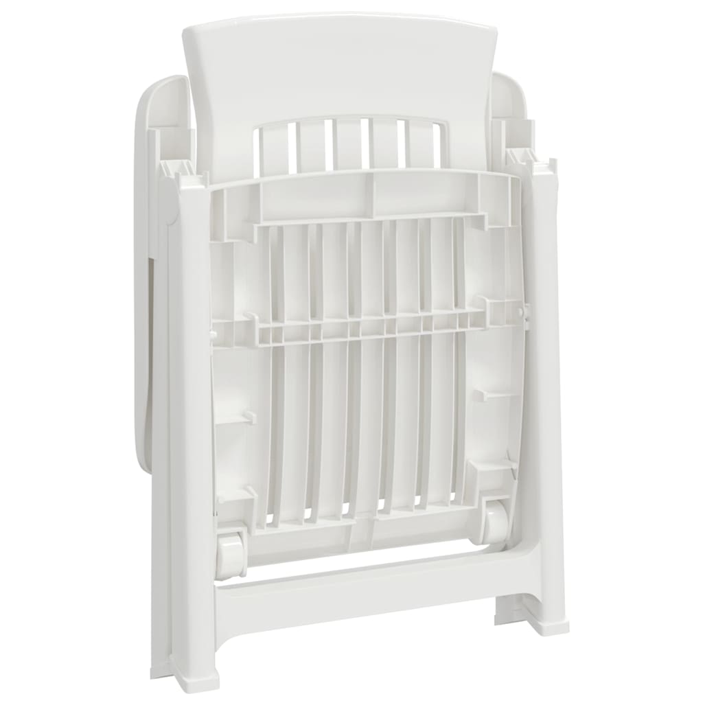 Garden Reclining Chairs 2 pcs White PP