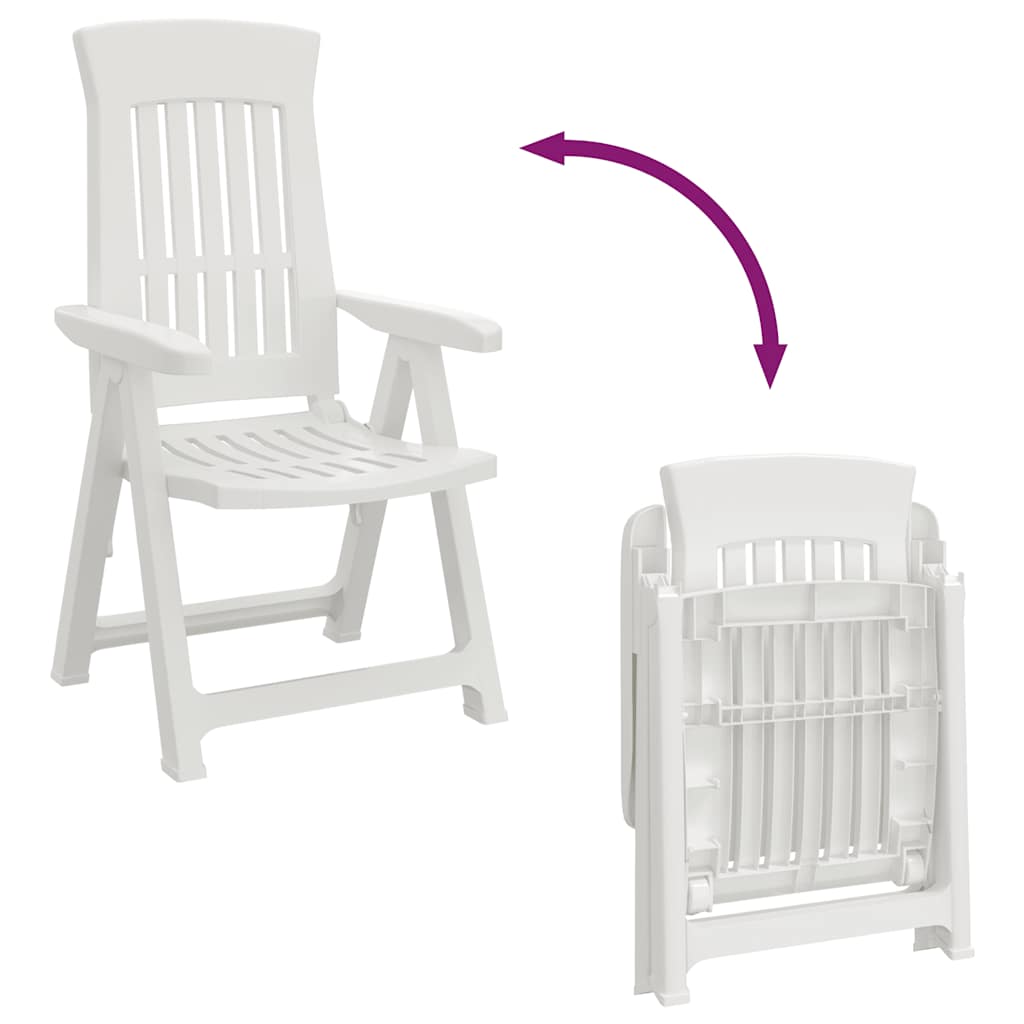 Garden Reclining Chairs 2 pcs White PP