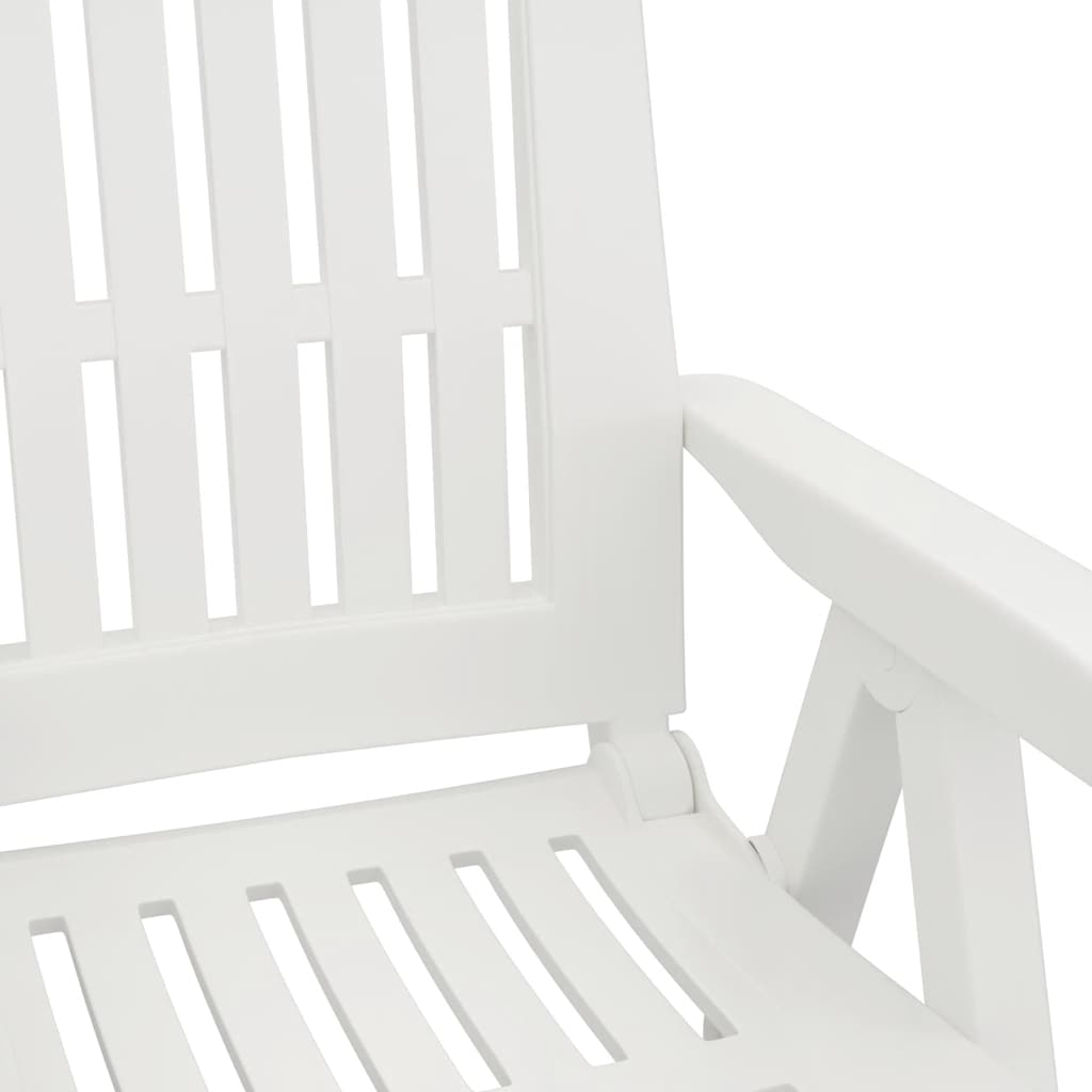 Garden Reclining Chairs 2 pcs White PP