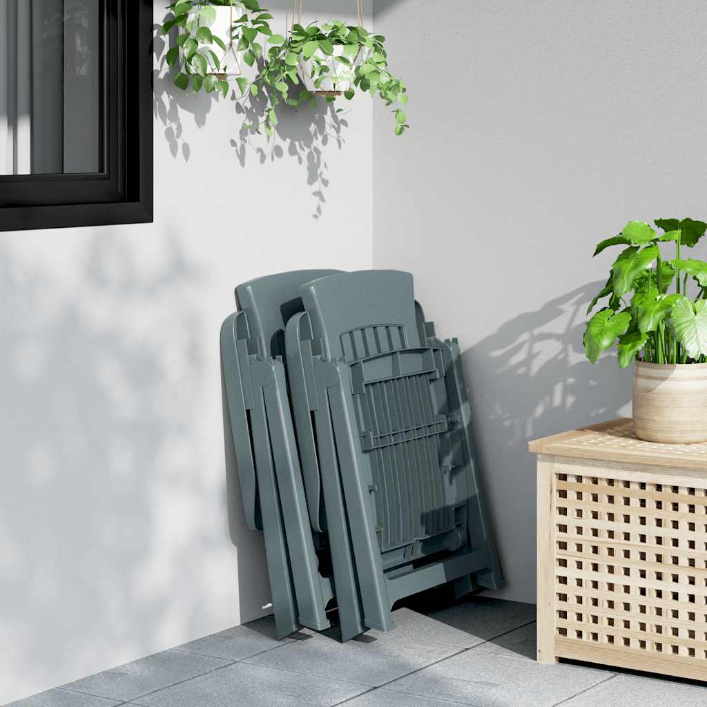 Garden Reclining Chairs 2 pcs Green PP