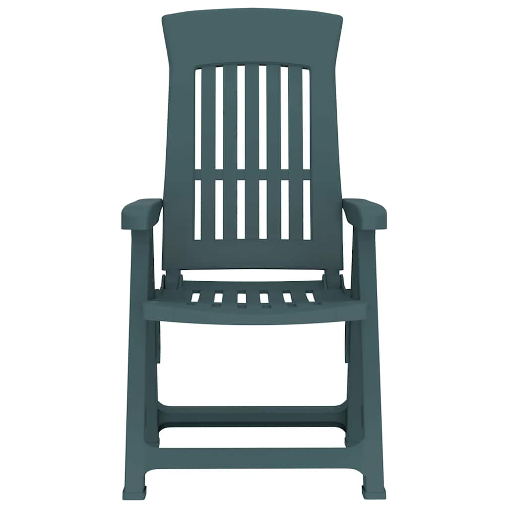 Garden Reclining Chairs 2 pcs Green PP