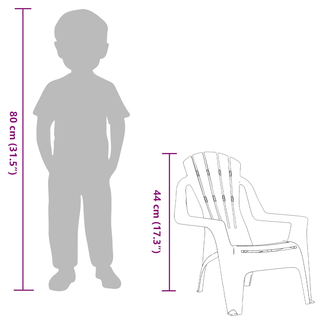 Garden Chairs 2 pcs for Children Blue 37x34x44 cm PP Wooden Look