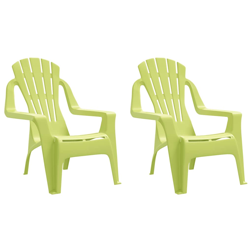 Garden Chairs 2 pcs for Children Green 37x34x44cm PP Wooden Look