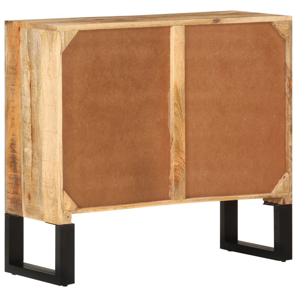 Sideboard 80x30x71 cm Solid Rough Wood Mango and Metal
