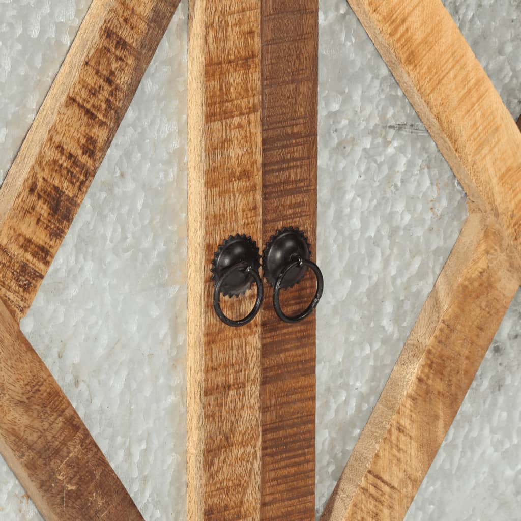 Sideboard 80x30x71 cm Solid Rough Wood Mango and Metal