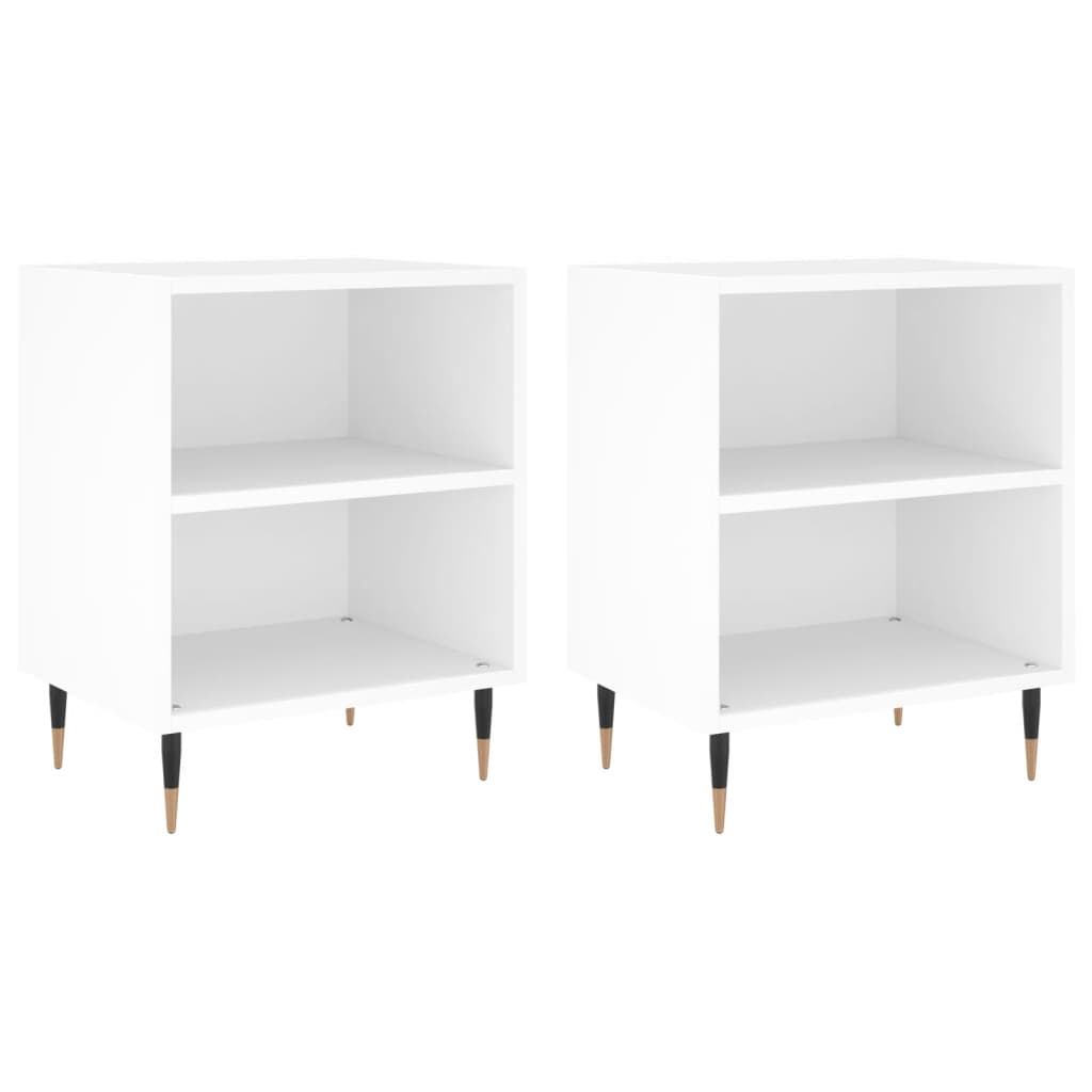 Bedside Cabinets 2 pcs White 40x30x50 cm Engineered Wood