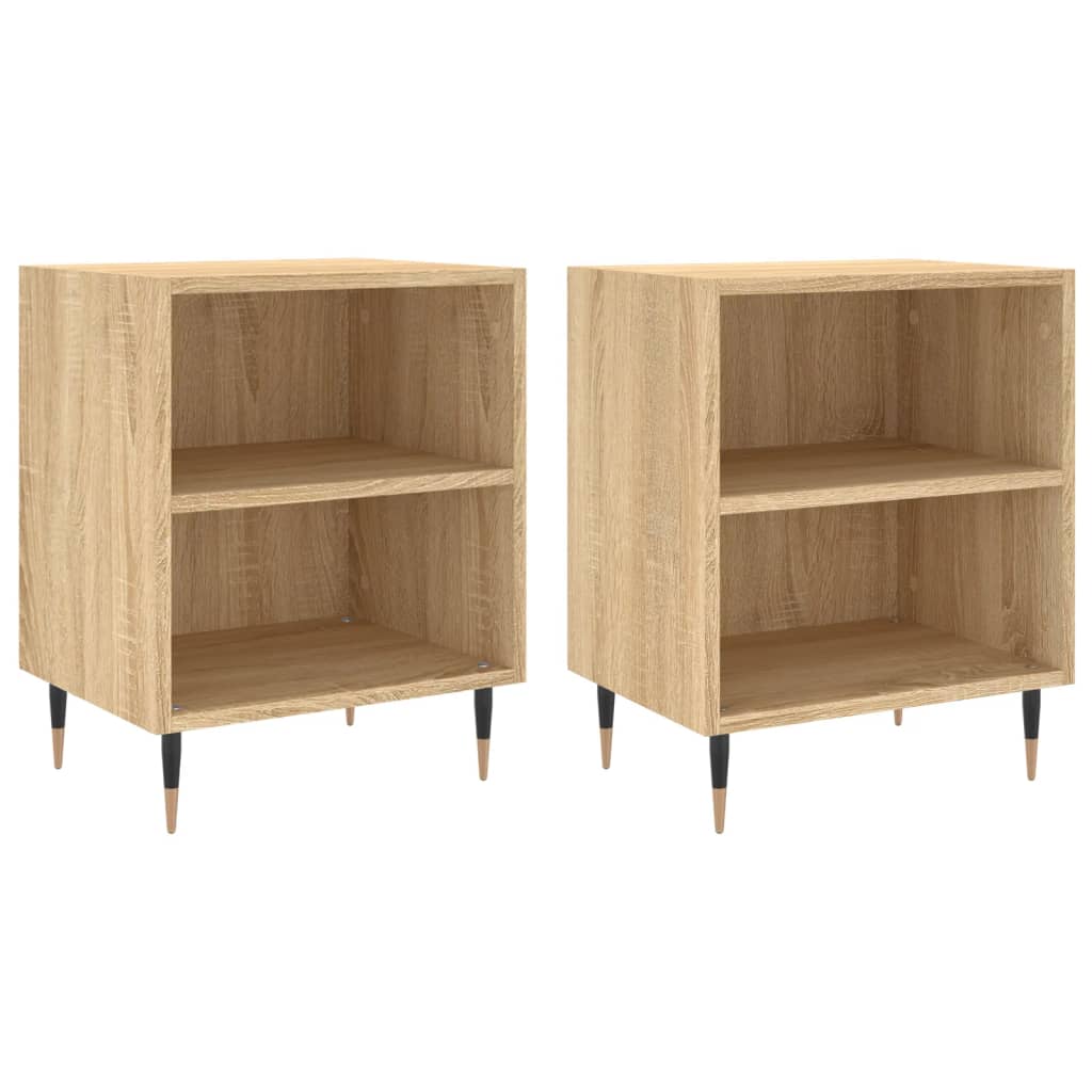 Bedside Cabinets 2 pcs Sonoma Oak 40x30x50 cm Engineered Wood