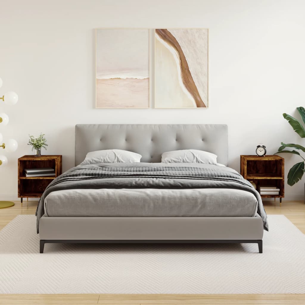 Bedside Cabinets 2 pcs Smoked Oak 40x30x50 cm Engineered Wood