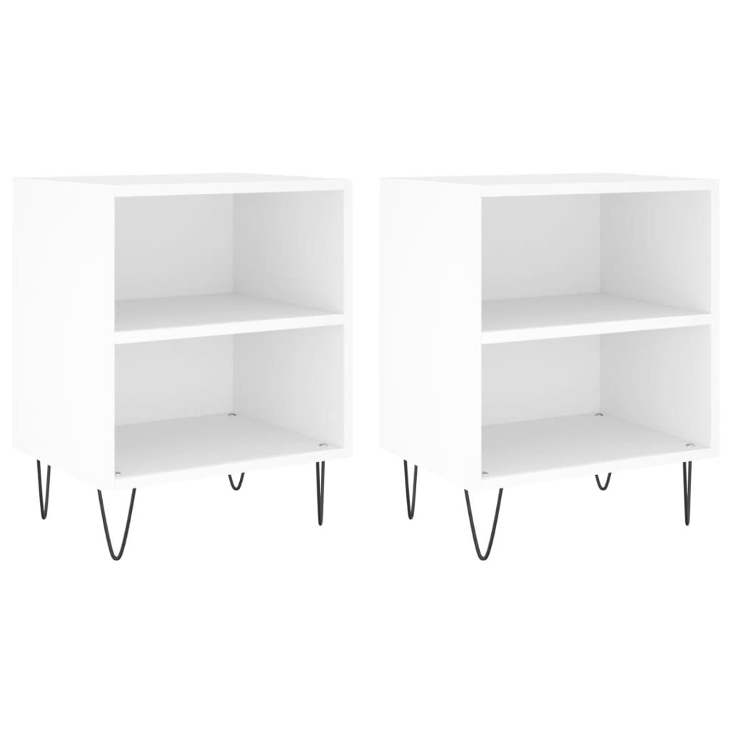 Bedside Cabinets 2 pcs White 40x30x50 cm Engineered Wood