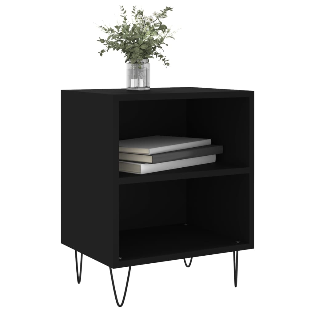 Bedside Cabinets 2 pcs Black 40x30x50 cm Engineered Wood