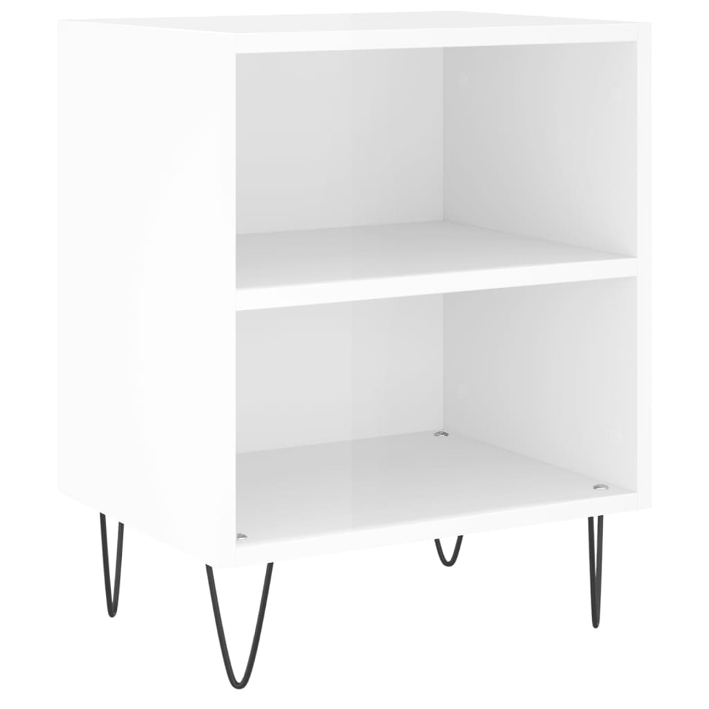 Bedside Cabinet High Gloss White 40x30x50 cm Engineered Wood