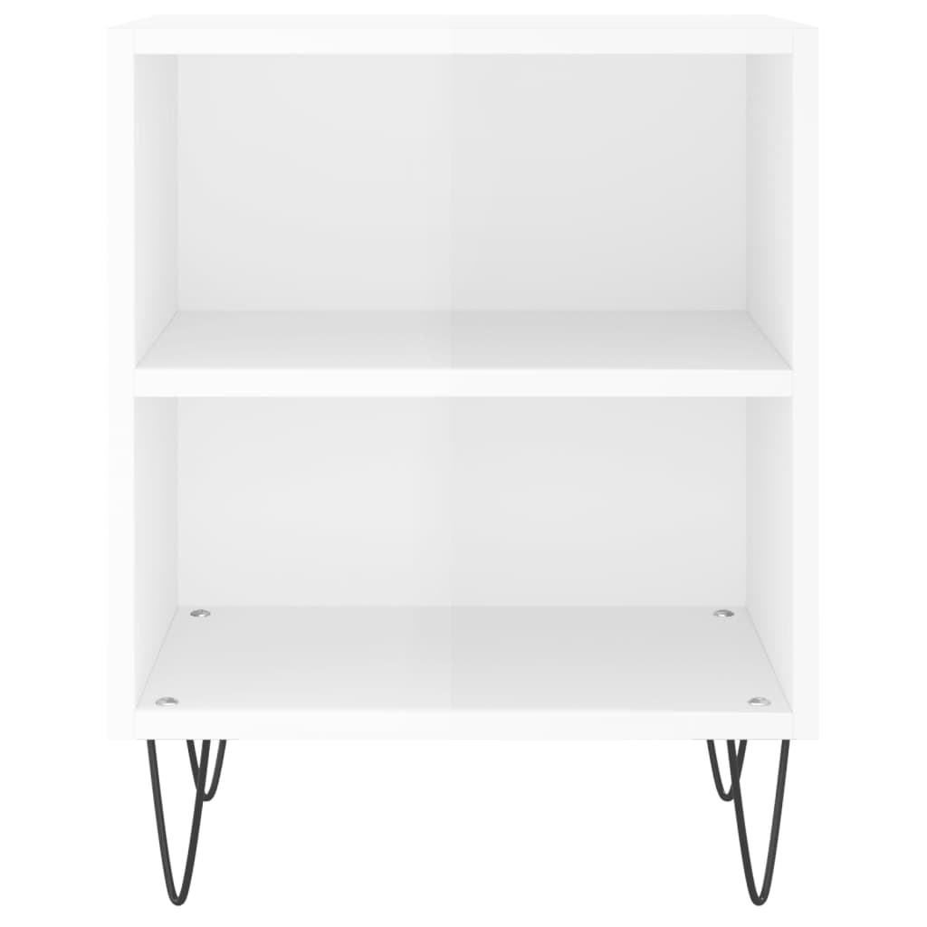 Bedside Cabinet High Gloss White 40x30x50 cm Engineered Wood