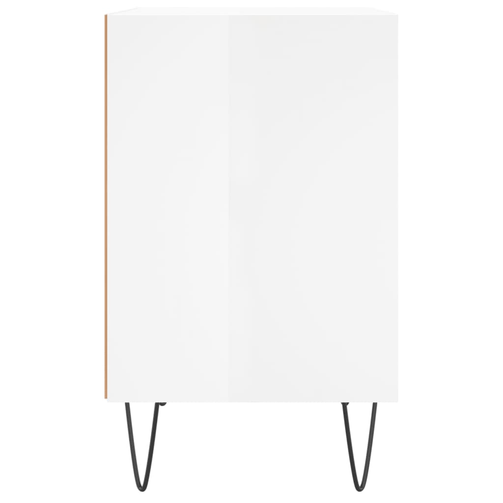 Bedside Cabinet High Gloss White 40x30x50 cm Engineered Wood