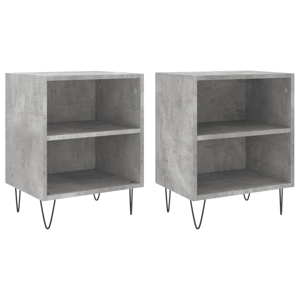 Bedside Cabinets 2 pcs Concrete Grey 40x30x50 cm Engineered Wood