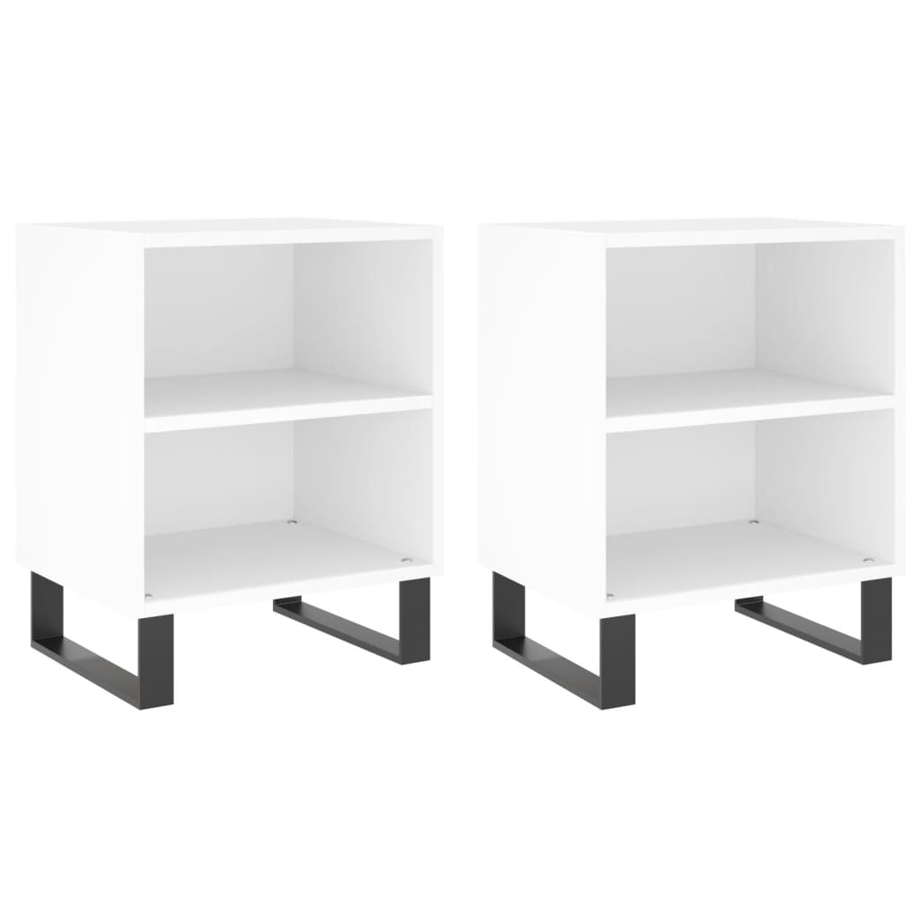 Bedside Cabinets 2 pcs White 40x30x50 cm Engineered Wood