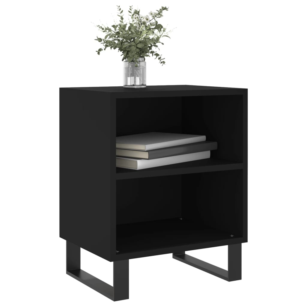 Bedside Cabinet Black 40x30x50 cm Engineered Wood
