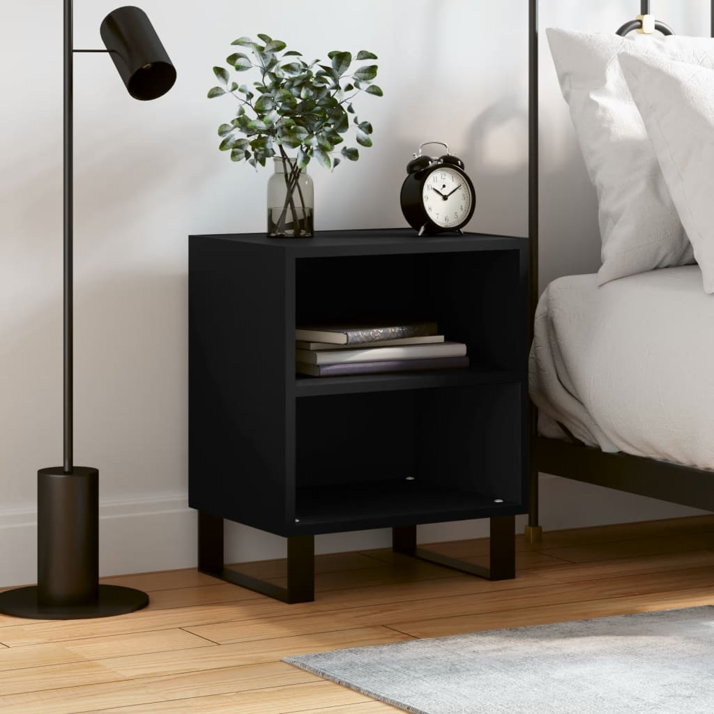 Bedside Cabinet Black 40x30x50 cm Engineered Wood