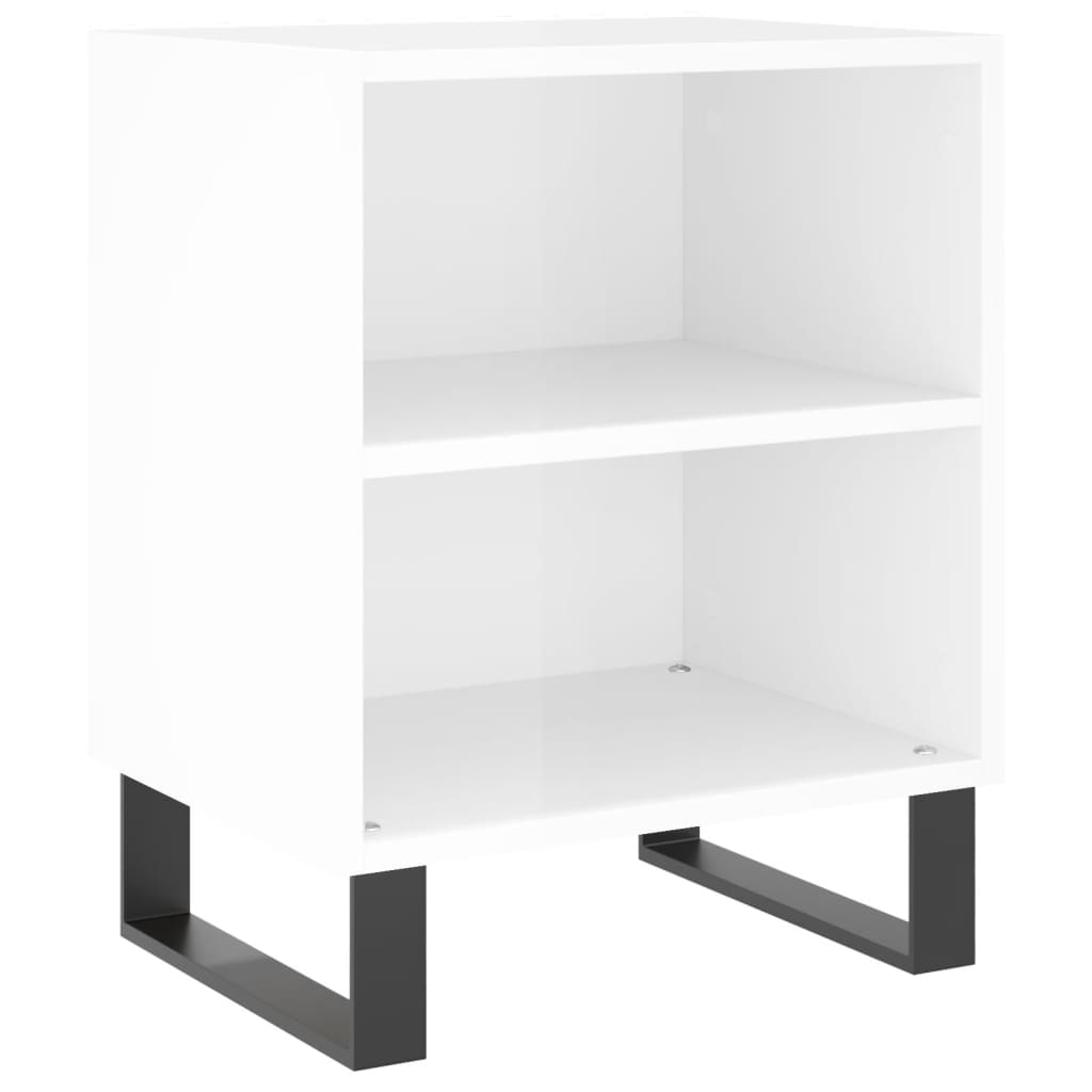 Bedside Cabinets 2 pcs High Gloss White 40x30x50 cm Engineered Wood
