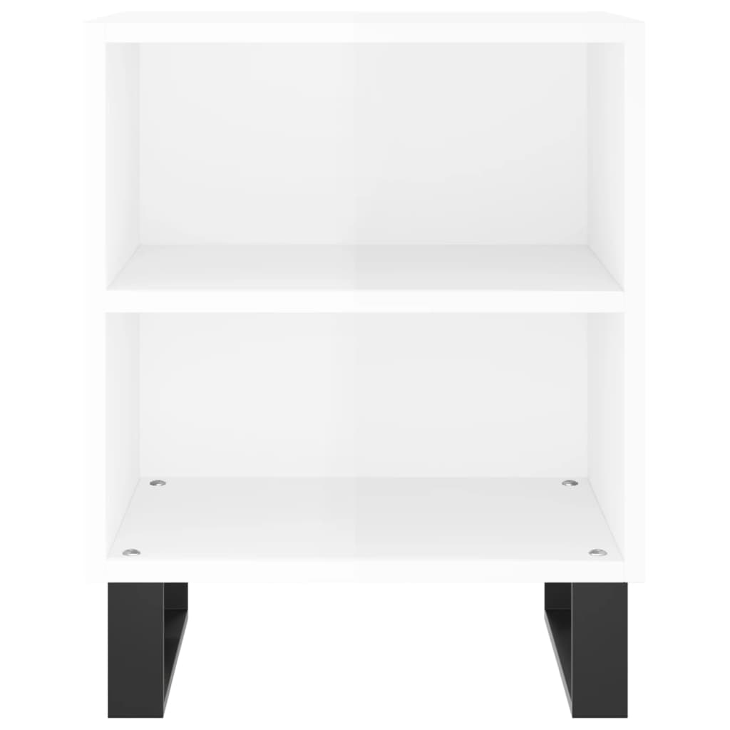 Bedside Cabinets 2 pcs High Gloss White 40x30x50 cm Engineered Wood