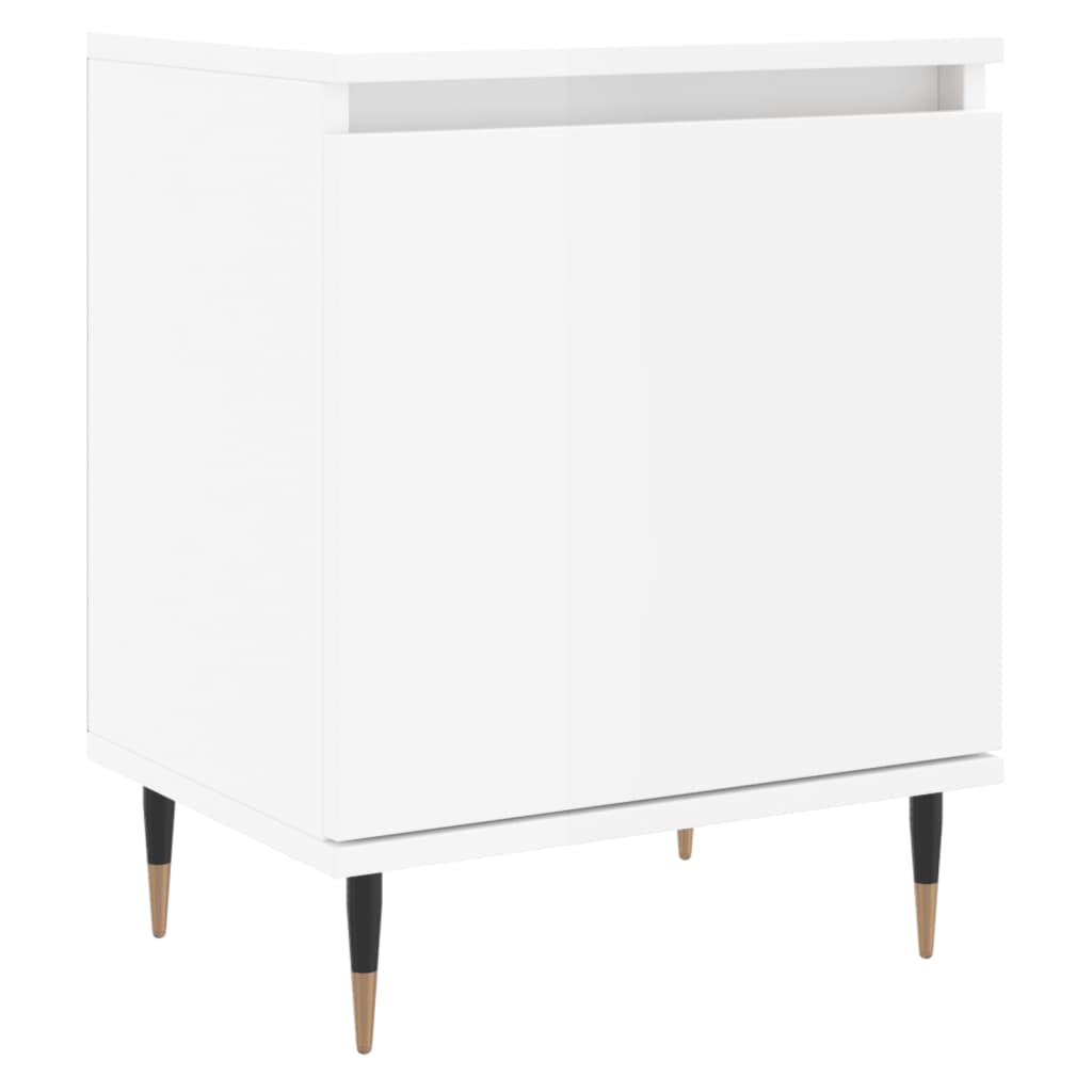 Bedside Cabinet High Gloss White 40x30x50 cm Engineered Wood