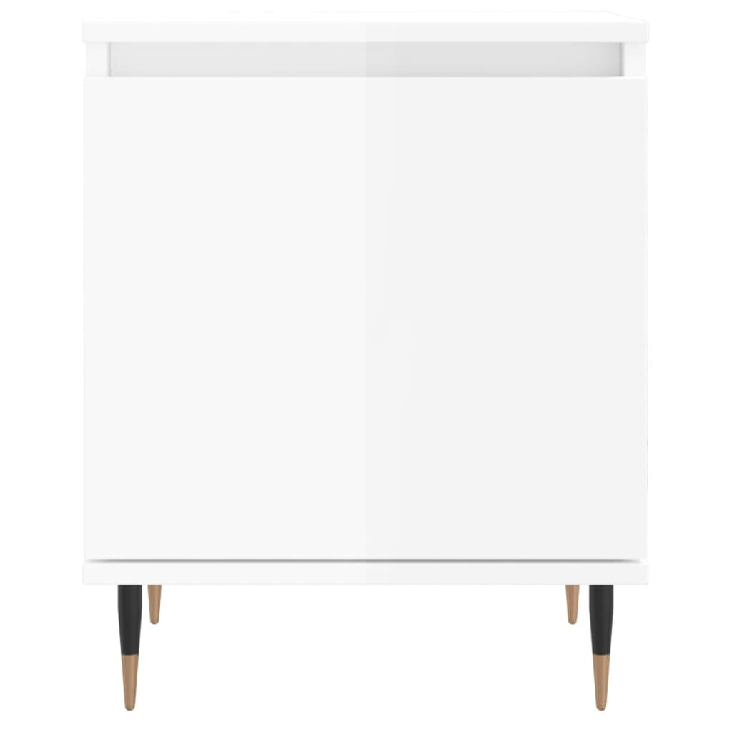 Bedside Cabinet High Gloss White 40x30x50 cm Engineered Wood