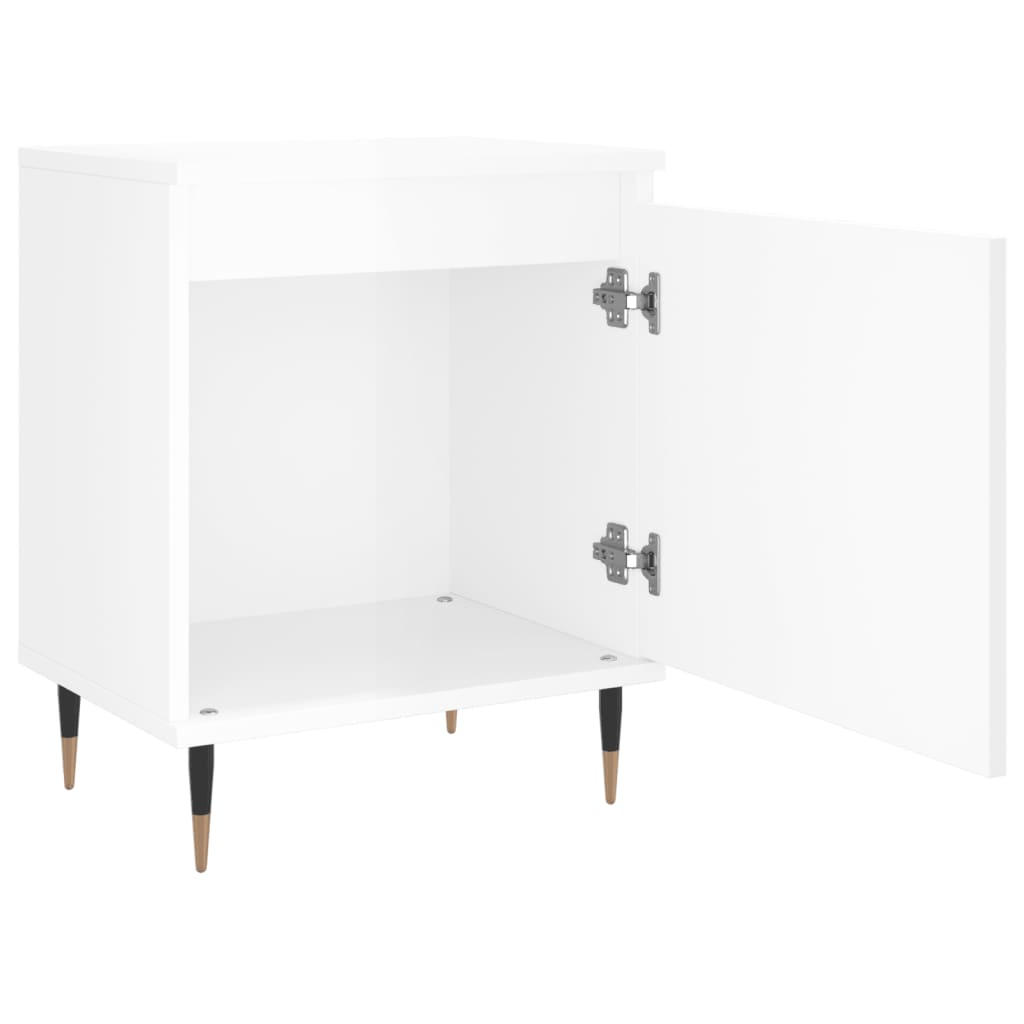 Bedside Cabinet High Gloss White 40x30x50 cm Engineered Wood