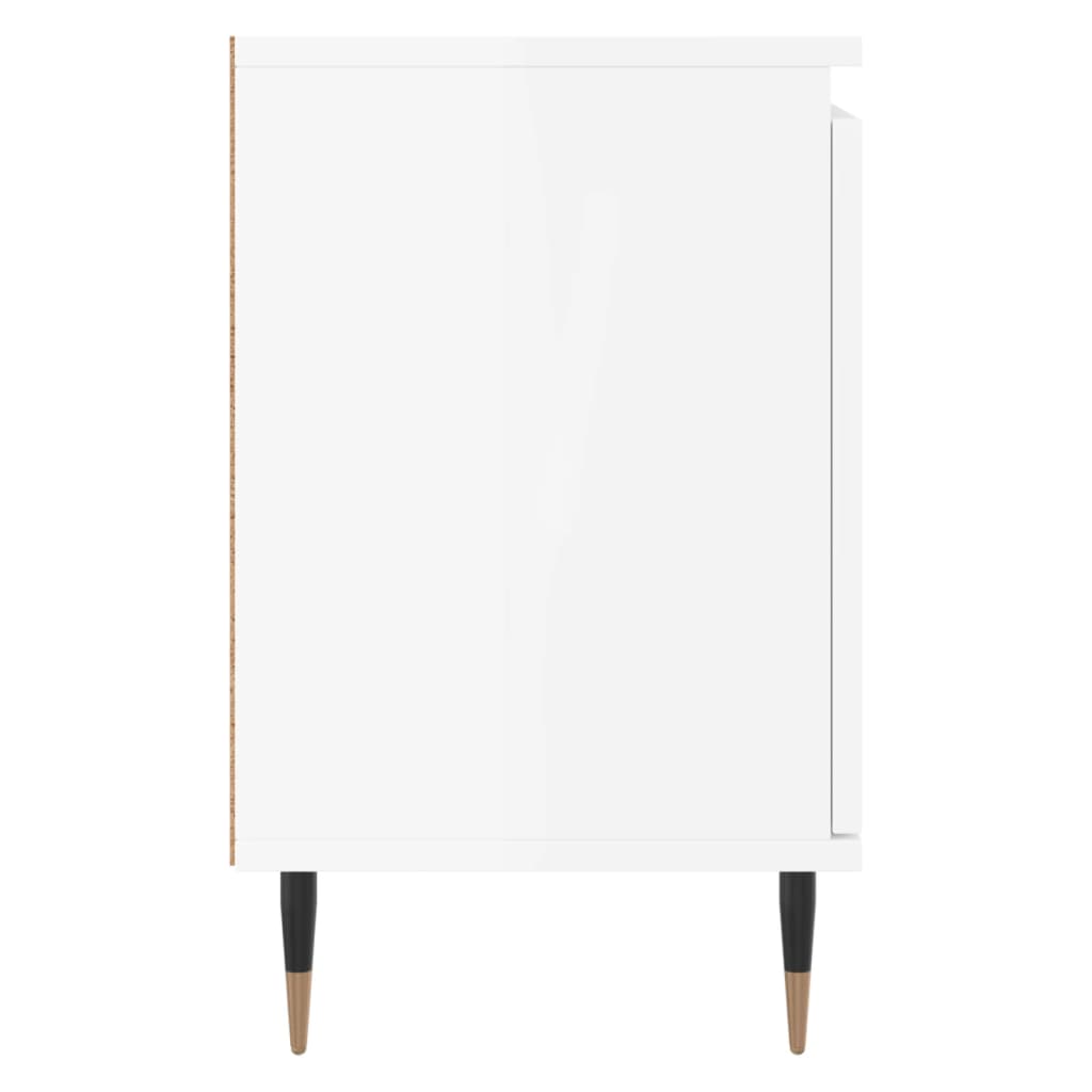 Bedside Cabinet High Gloss White 40x30x50 cm Engineered Wood