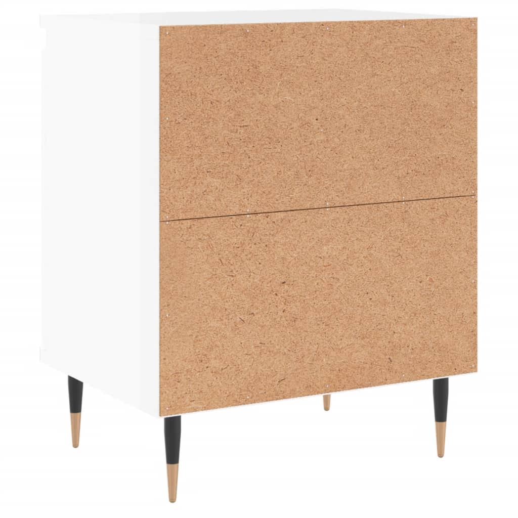 Bedside Cabinet High Gloss White 40x30x50 cm Engineered Wood