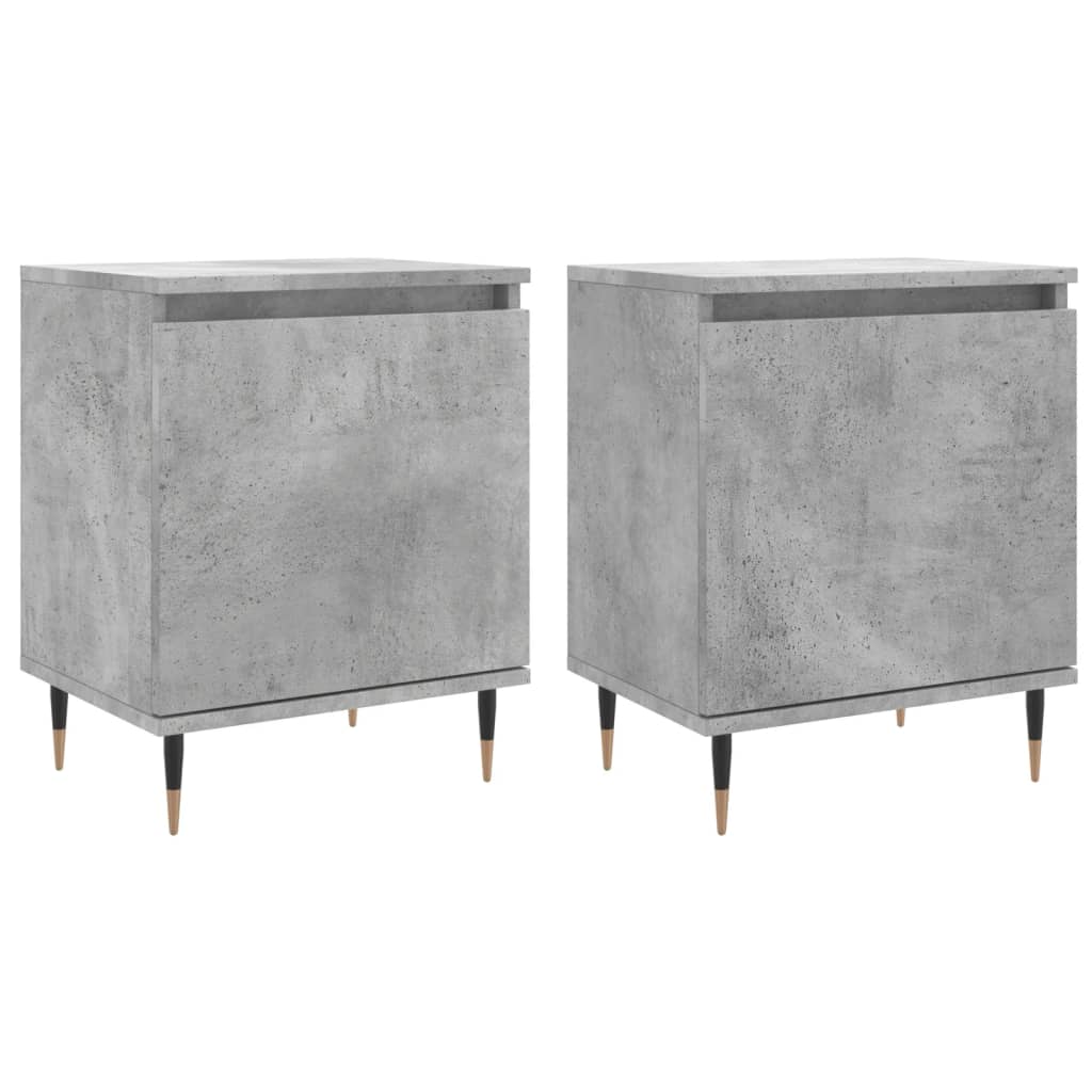 Bedside Cabinets 2 pcs Concrete Grey 40x30x50 cm Engineered Wood