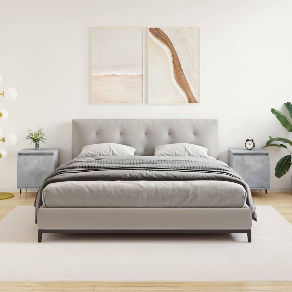 Bedside Cabinets 2 pcs Concrete Grey 40x30x50 cm Engineered Wood