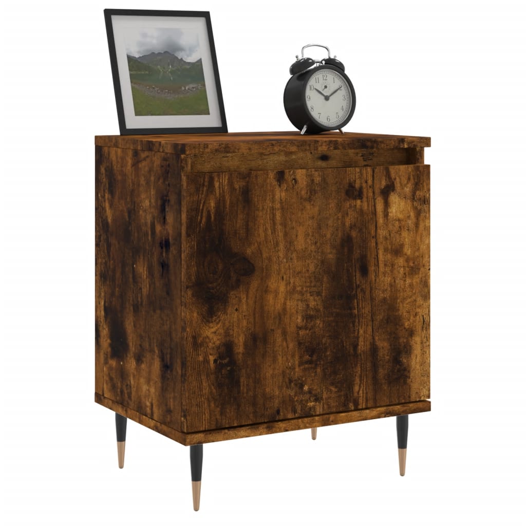 Bedside Cabinets 2 pcs Smoked Oak 40x30x50 cm Engineered Wood