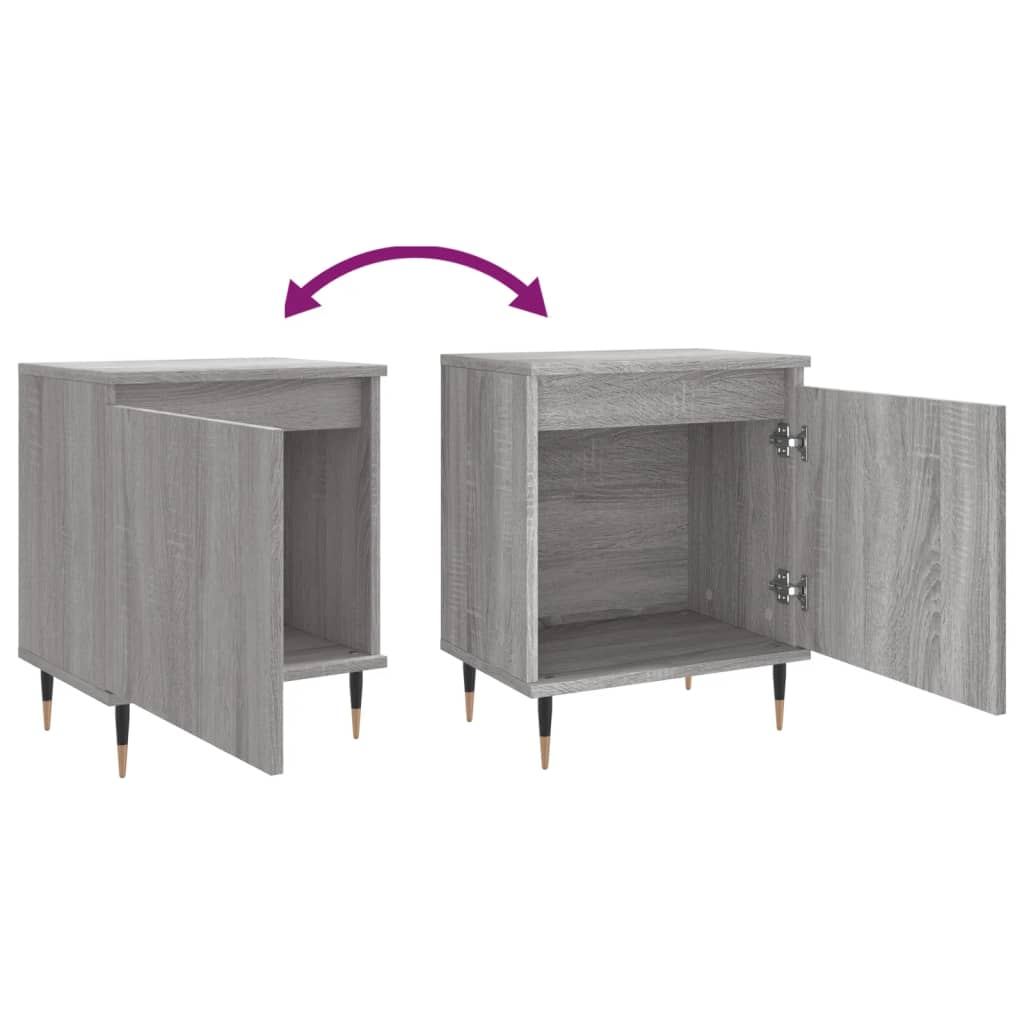 Bedside Cabinet Grey Sonoma 40x30x50 cm Engineered Wood