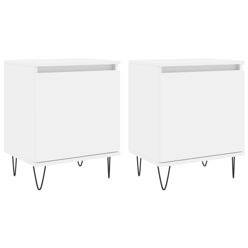 Bedside Cabinets 2 pcs White 40x30x50 cm Engineered Wood
