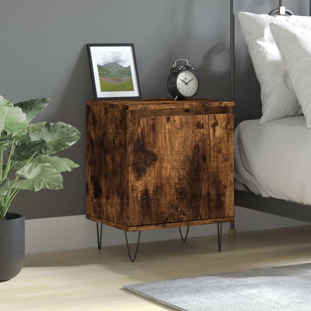 Bedside Cabinet Smoked Oak 40x30x50 cm Engineered Wood