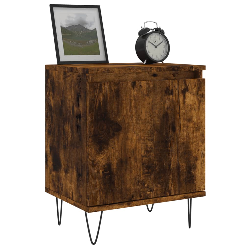 Bedside Cabinets 2 pcs Smoked Oak 40x30x50 cm Engineered Wood