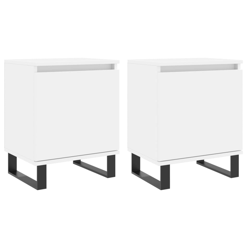 Bedside Cabinets 2 pcs White 40x30x50 cm Engineered Wood
