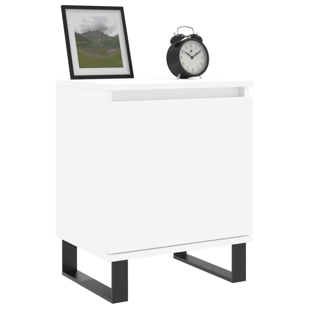 Bedside Cabinets 2 pcs High Gloss White 40x30x50 cm Engineered Wood