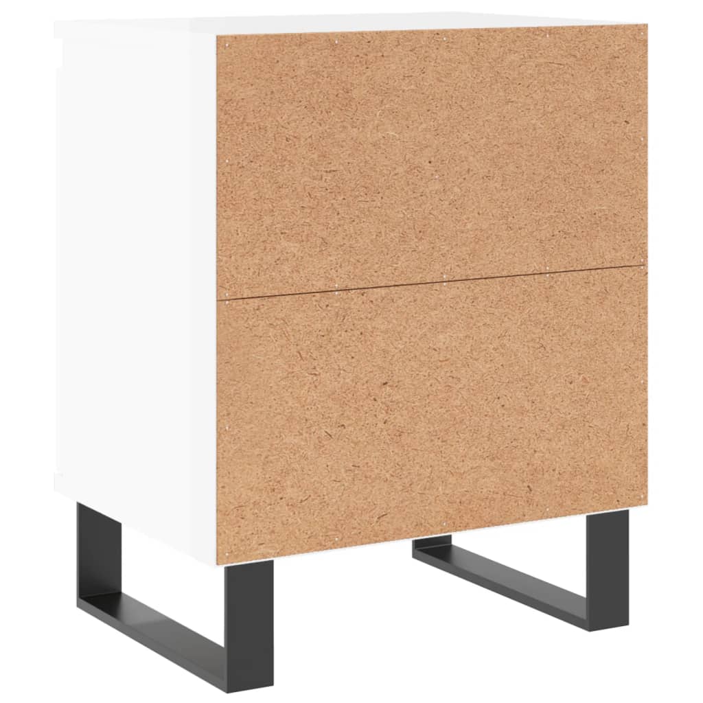 Bedside Cabinets 2 pcs High Gloss White 40x30x50 cm Engineered Wood